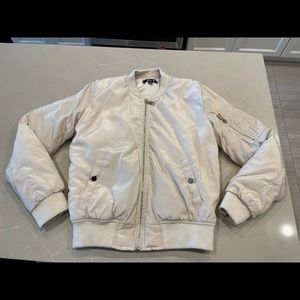 Beige/Cream Bomber in size Small
